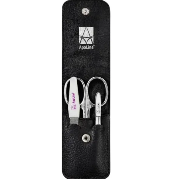 APOLINE Manicure Etui 3teilig schwarz 1 St