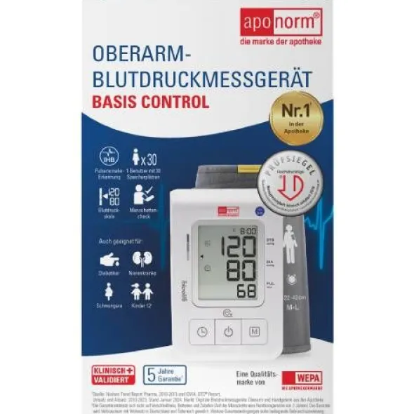 APONORM Blutdruckmessgerät Basis Control Oberarm 1 St