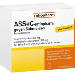 ASS + C-ratiopharm gegen Schmerzen Brausetabletten 20 St