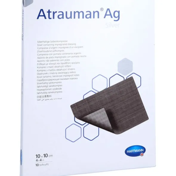 ATRAUMAN Ag 10x10 cm steril Kompressen 10 St