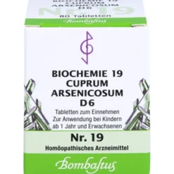 BIOCHEMIE 19 Cuprum arsenicosum D 6 Tabletten 80 St