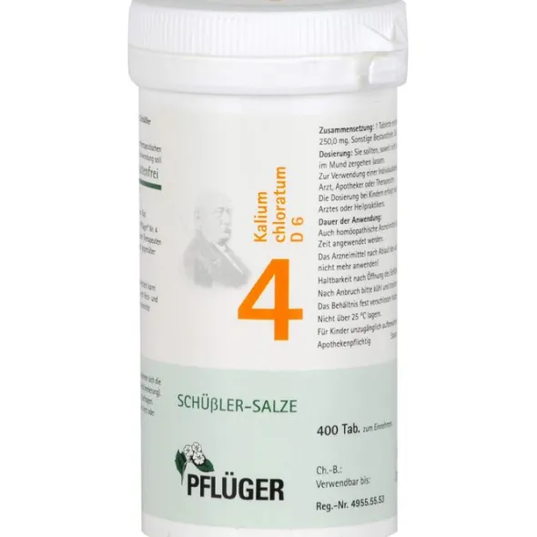 BIOCHEMIE Pflüger 4 Kalium chloratum D 6 Tabletten 400 St