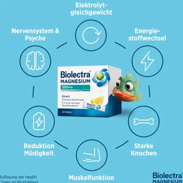BIOLECTRA Magnesium 300 mg Direct Zitrone Sticks 40 St