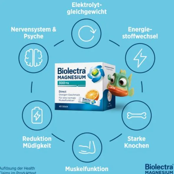 BIOLECTRA Magnesium 300 mg Direct Orange Sticks 60 St