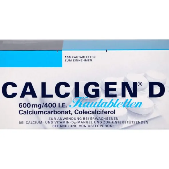 CALCIGEN D 600 mg/400 I.E. Kautabletten 100 St