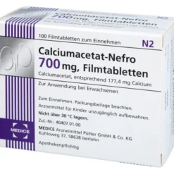 CALCIUMACETAT NEFRO 700 mg Filmtabletten 100 St