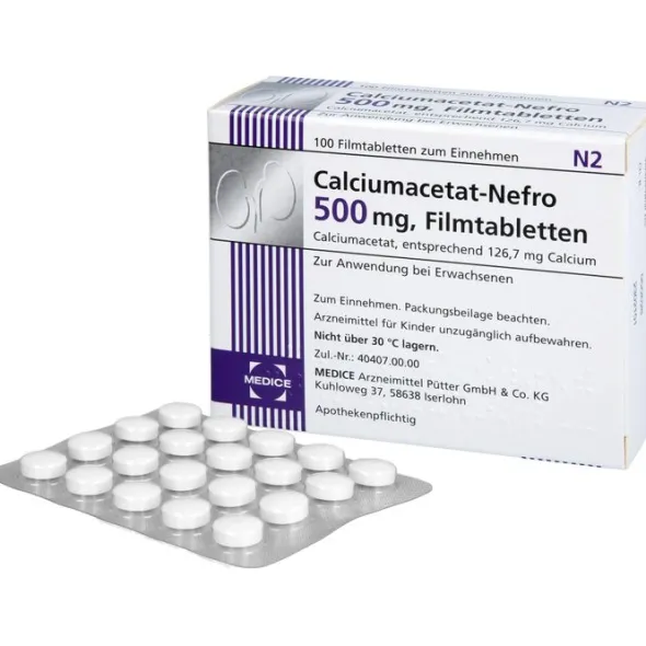 CALCIUMACETAT NEFRO 500 mg Filmtabletten 100 St