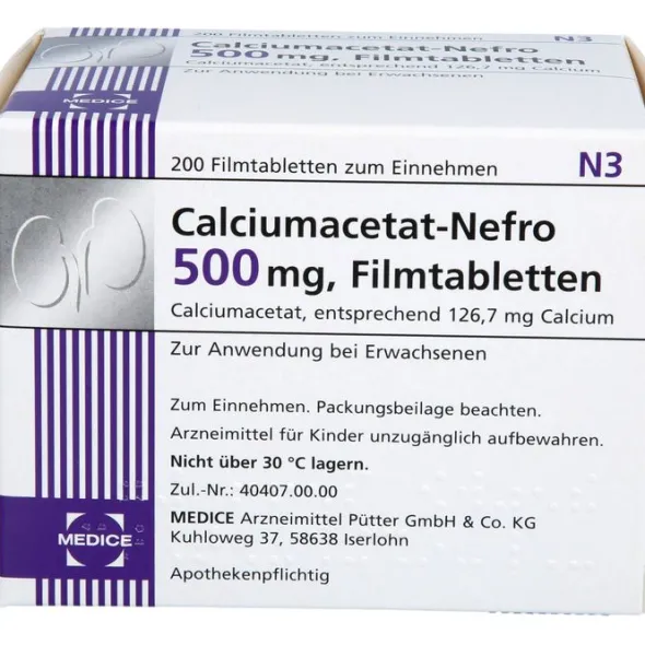CALCIUMACETAT NEFRO 500 mg Filmtabletten 200 St