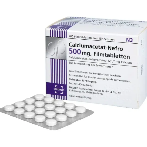 CALCIUMACETAT NEFRO 500 mg Filmtabletten 200 St