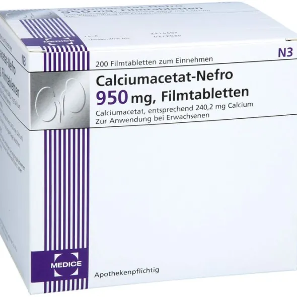 CALCIUMACETAT NEFRO 950 mg Filmtabletten 200 St