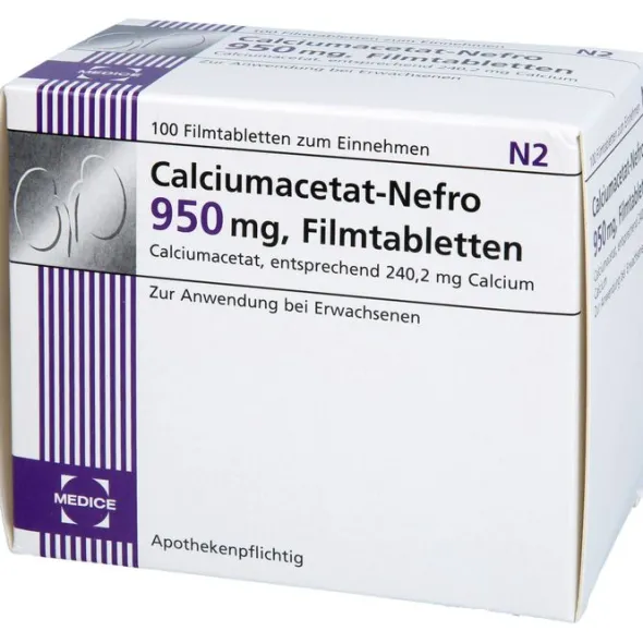 CALCIUMACETAT NEFRO 950 mg Filmtabletten 100 St