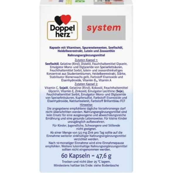 DOPPELHERZ Augen Sehkraft+Schutz system Kapseln 60 St