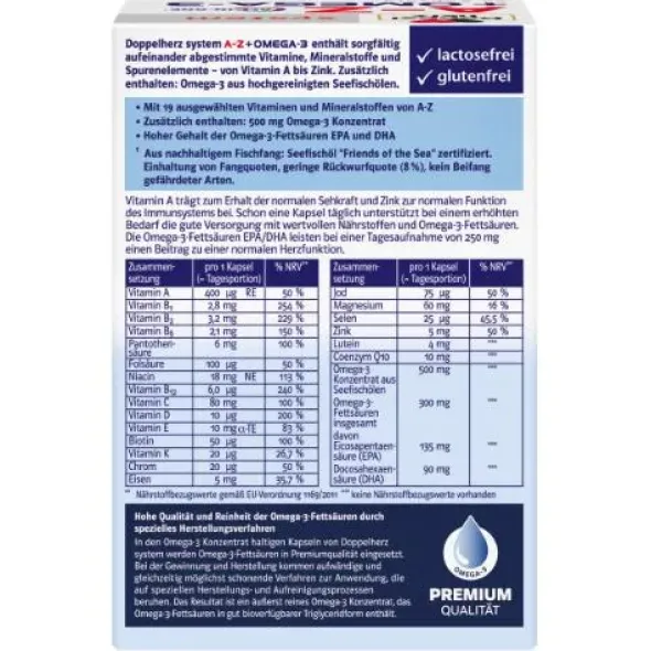DOPPELHERZ A-Z+Omega-3 all-in-one system Kapseln 60 St