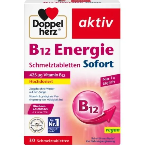 DOPPELHERZ B12 Energie Sofort Schmelztabletten 30 St