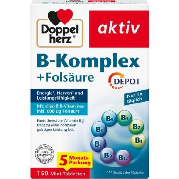 DOPPELHERZ B-Komplex+Folsäure Tabletten 150 St