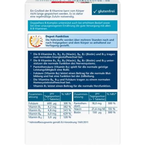 DOPPELHERZ B-Komplex+Folsäure Tabletten 150 St