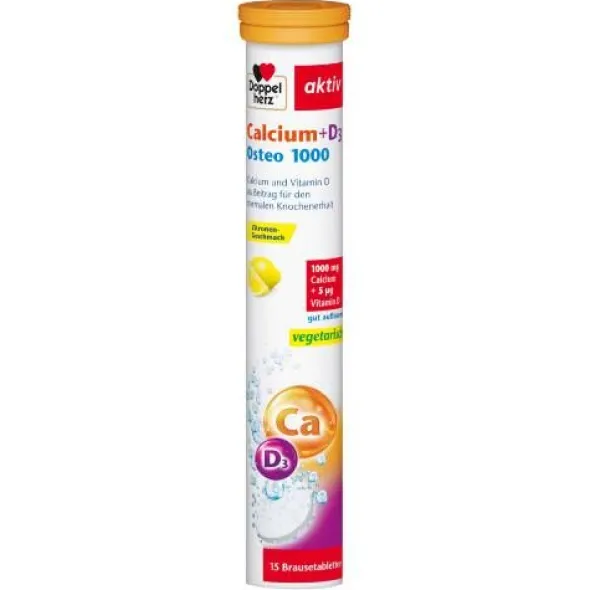 DOPPELHERZ Calcium+D3 Osteo 1.000 Brausetabletten 15 St