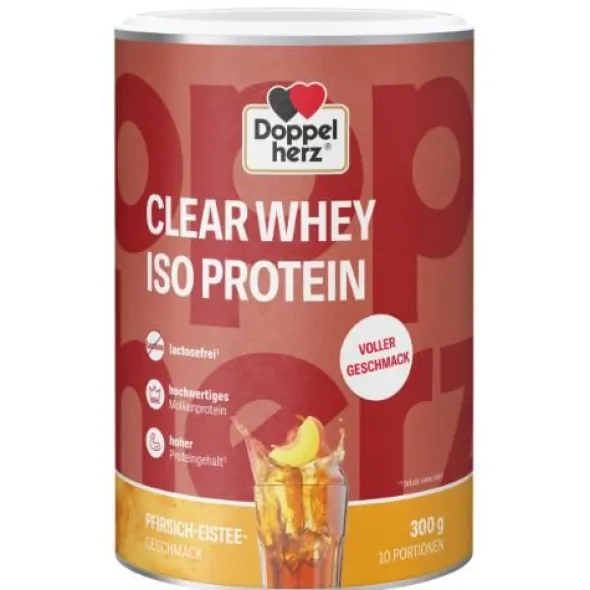 DOPPELHERZ Clear Whey Iso Protein Pfirsich-Eistee 300 g
