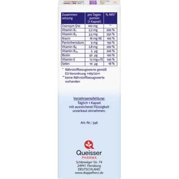 DOPPELHERZ Coenzym Q10 100+Vitamine system Kapseln 60 St