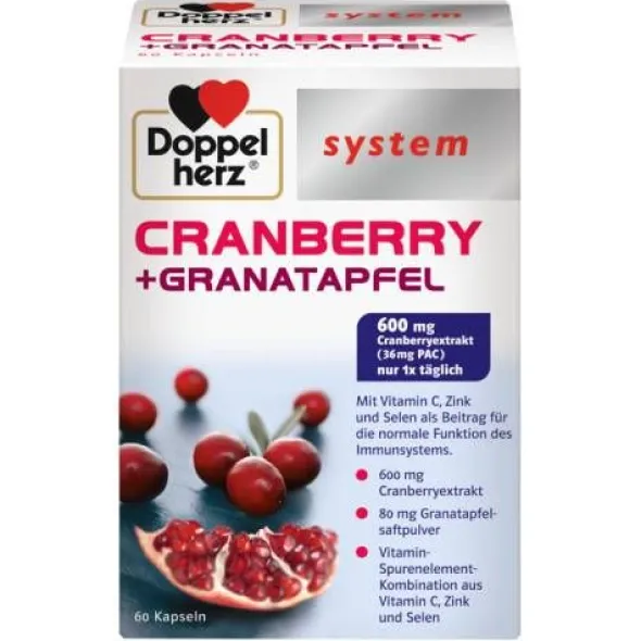 DOPPELHERZ Cranberry+Granatapfel system Kapseln 60 St