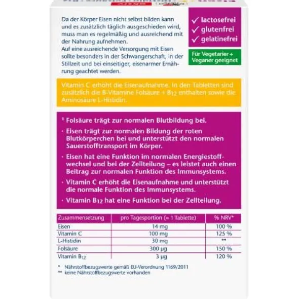DOPPELHERZ Eisen+Vit.C+L-Histidin Tabletten 30 St