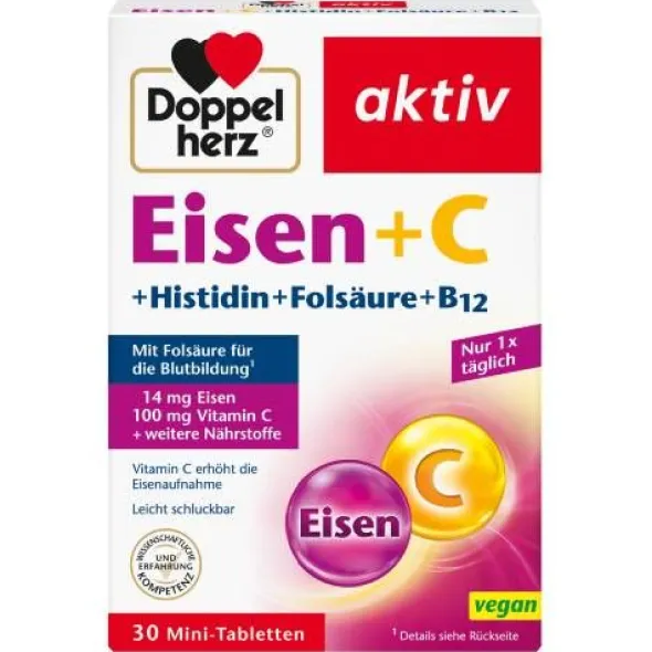 DOPPELHERZ Eisen+Vit.C+L-Histidin Tabletten 30 St