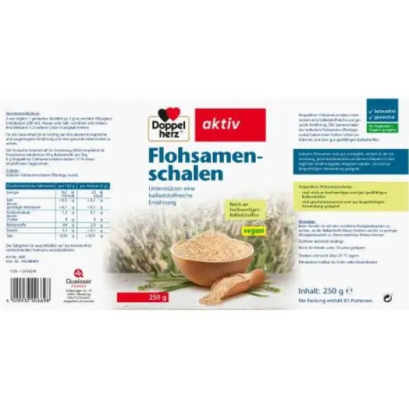 DOPPELHERZ Flohsamenschalen Pulver 250 g