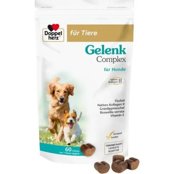 DOPPELHERZ für Tiere Gelenk Complex Chews f.Hunde 60 St