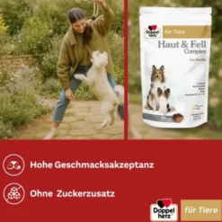DOPPELHERZ für Tiere Haut&Fell Compl.Chews f.Hunde 60 St
