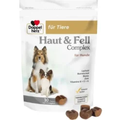 DOPPELHERZ für Tiere Haut&Fell Compl.Chews f.Hunde 30 St