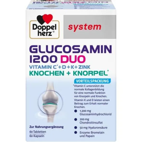DOPPELHERZ Glucosamin 1200 Duo system Kombipackung 120 St