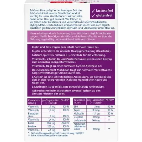 DOPPELHERZ Haar Intensiv+Biotin Kapseln 30 St