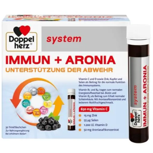 DOPPELHERZ Immun+Aronia system Ampullen 30 St