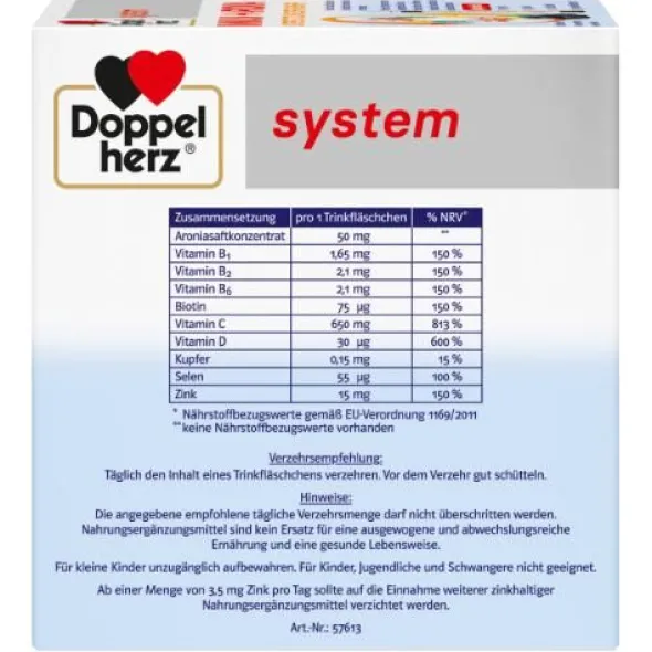 DOPPELHERZ Immun+Aronia system Ampullen 30 St