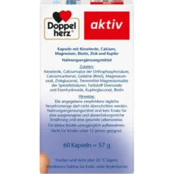 DOPPELHERZ Kieselerde+Biotin+Zink Kapseln 60 St