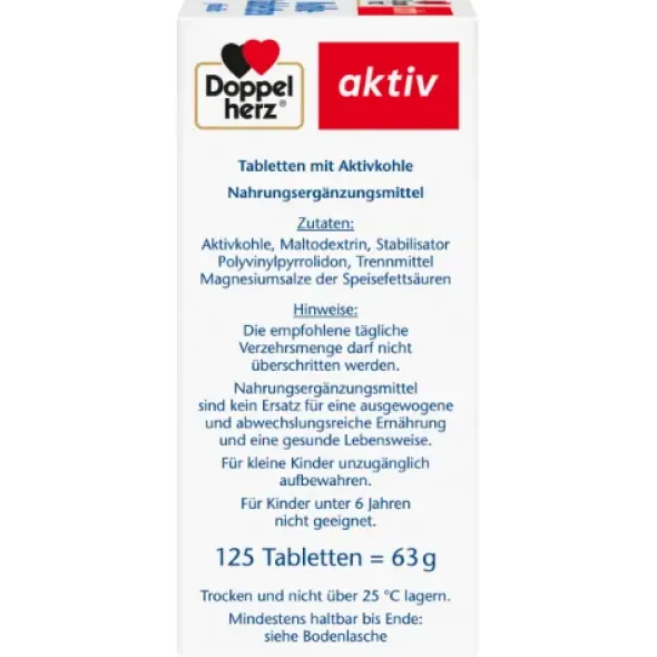DOPPELHERZ Kohletabletten 125 St