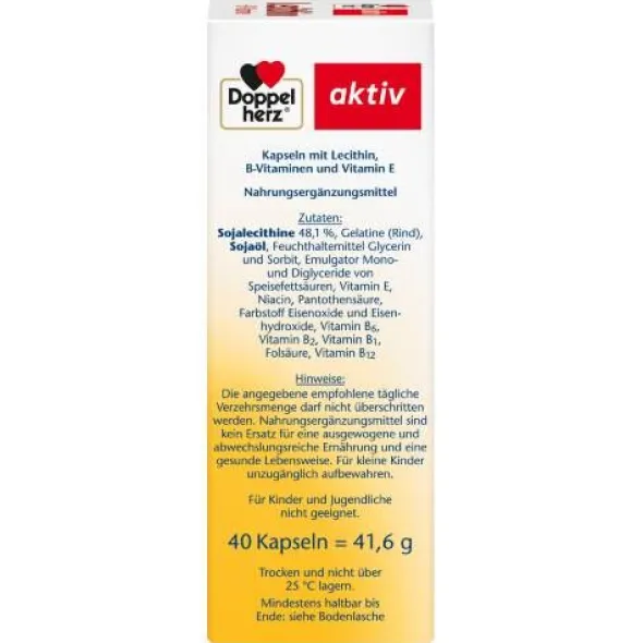 DOPPELHERZ Lecithin+B-Vitamine Kapseln 40 St