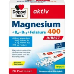DOPPELHERZ Magnesium+B Vitamine DIRECT Pellets 20 St