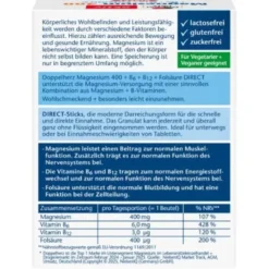 DOPPELHERZ Magnesium+B Vitamine DIRECT Pellets 20 St