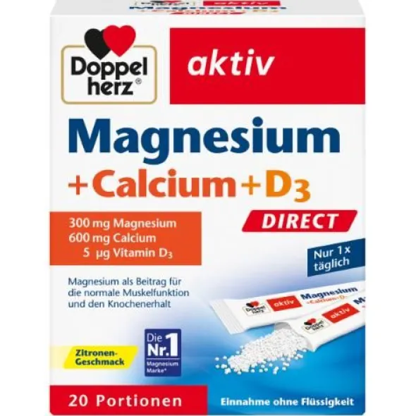 DOPPELHERZ Magnesium+Calcium+D3 DIRECT Pellets 20 St