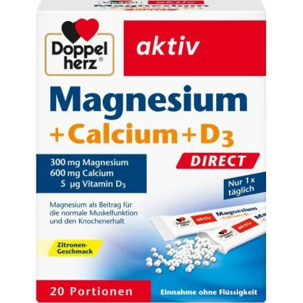 DOPPELHERZ Magnesium+Calcium+D3 DIRECT Pellets 20 St