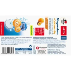 DOPPELHERZ Magnesium+Calcium+D3 Brausetabletten 15 St