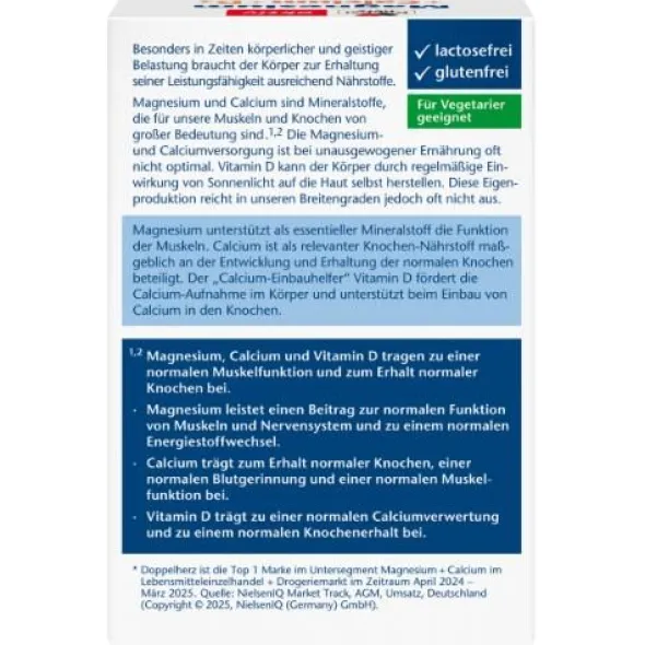 DOPPELHERZ Magnesium+Calcium+D3 Tabletten 40 St