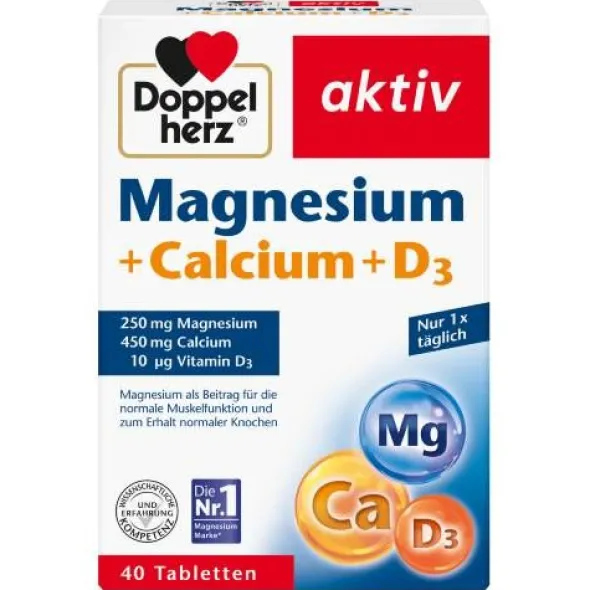 DOPPELHERZ Magnesium+Calcium+D3 Tabletten 40 St