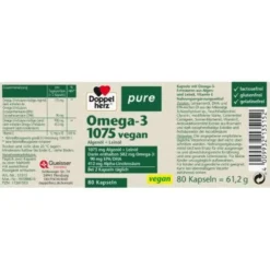 DOPPELHERZ Omega-3 1075 vegan pure Kapseln 80 St