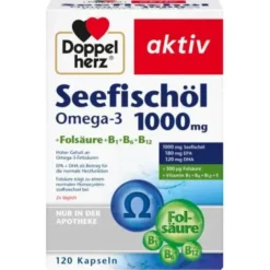 DOPPELHERZ Seefischöl Omega-3 1.000 mg+Fols.Kaps. 120 St