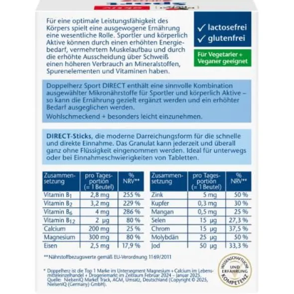 DOPPELHERZ Sport DIRECT Vitamine+Mineralien 20 St