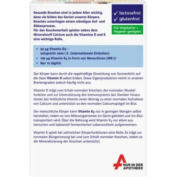 DOPPELHERZ Vitamin D3 2000+K2 system Tabletten 60 St