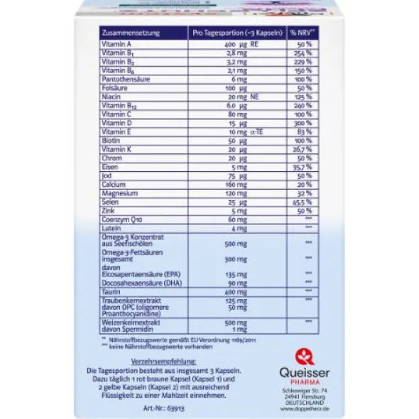 DOPPELHERZ Zellschutz Plus Spermid.+Q10+Taurin+OPC 90 St