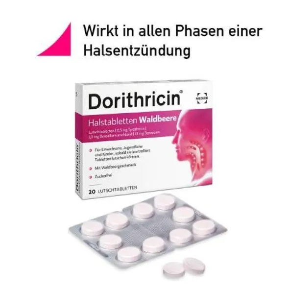 DORITHRICIN Halstabletten Waldbeere 20 St
